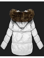 Dámska bunda bomber s kapucňou S'West broken white (B8280-26)