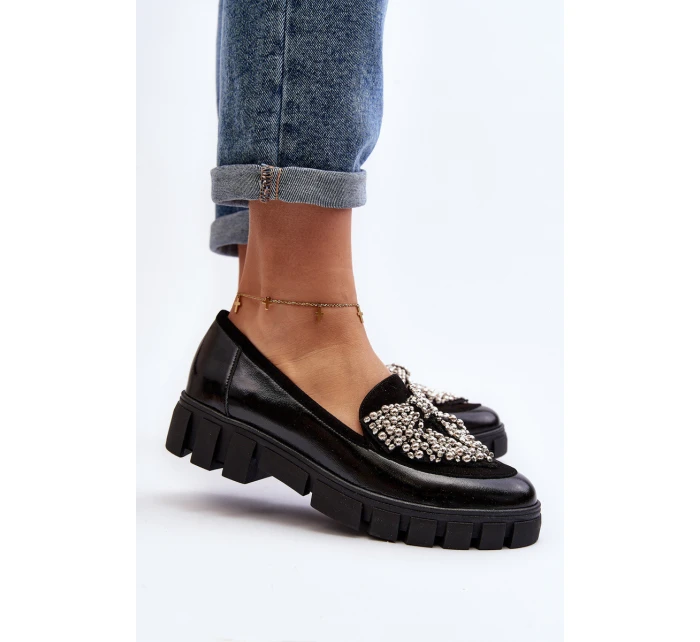 Lakované dámské mokasíny model 21647064 černé - Laura Messi