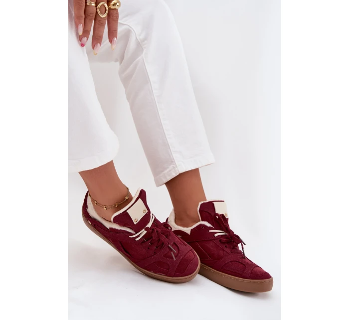 Dámské tenisky na platformě s kožešiny Bordó model 21707261 - Boto