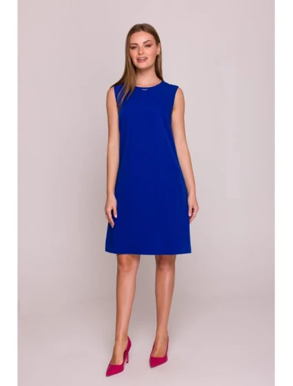 S408 Šaty bez rukávov - kráľovská modrá