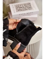 Dámske zateplené členkové topánky na podpätku Eco Suede Black Irissinae Dámske zateplené členkové topánky na podpätku Eco Suede Black Irissinae