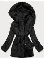 Čierna dámska bunda s kapucňou (HO-22)