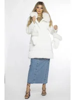 Bílá dámská zimní bunda s límcem a  model 21247525 - Ann Gissy