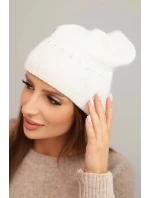 Dámská zimní čepice s vlnou a  ecru model 21783019 - K-Fashion