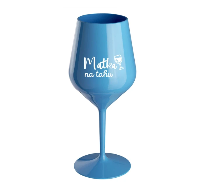 MATKA NA TAHU - modrá nerozbitná sklenice na víno 470 ml