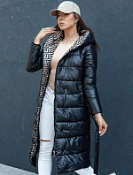 Dámsky prešívaný zimný kabát s kapucňou GRACE čierny FashionStreet TY4501