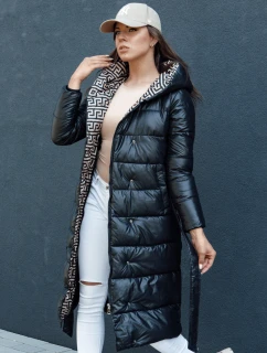 Dámsky prešívaný zimný kabát s kapucňou GRACE čierny FashionStreet TY4501