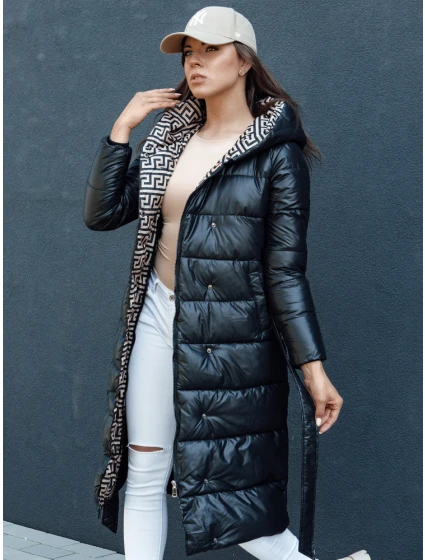 Dámský prošívaný zimní kabát s kapucí černý Dstreet model 21979685 - FashionStreet