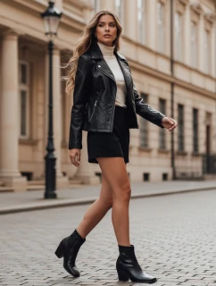 Dámske jesenné čierne čižmy FashionStreet ZY1018