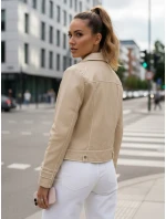 Dámska kožená bunda DARKGLORY beige FashionStreet TY5567