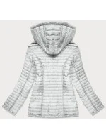 Dámska bunda vo farbe ecru s bodkovanou podšívkou (SF8981)