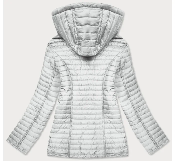 Dámska bunda vo farbe ecru s bodkovanou podšívkou (SF8981)