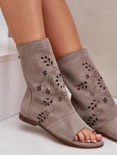 Zazoo Dámské Semišové Sandály S Na Zip Beige model 21652421 - Boto