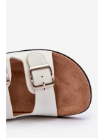 Dámské sandály s přezkami bílé model 21653013 - Boto