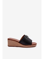 Dámské pantofle na platformě s   Černé model 22101421 - SERGIO LEONE