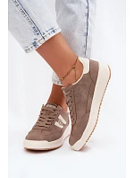 Dámské Sportovní Boty Sneakers Big Star model 22185479 Tmavá béžová - Big Star Shoes