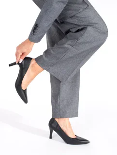 Luxusné dámske čierne lodičky na ihlovom podpätku