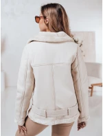Dámská kožená bunda s ovčí kůží bílá Dstreet model 21981574 - FashionStreet