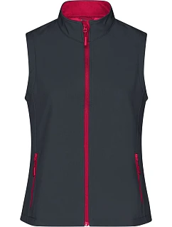 Daiber JN 1127 Dámska 2-vrstvová promo softshellová vesta 02.1127 iron grey/red