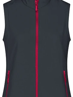 Daiber JN 1127 Dámska 2-vrstvová promo softshellová vesta 02.1127 iron grey/red