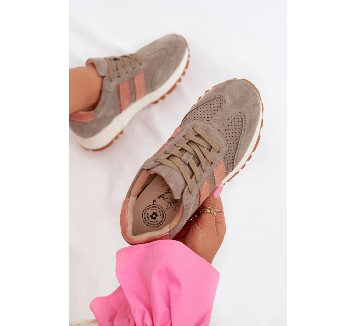 Dámské tenisky z přírodního semiše tmavě zelené Marceline