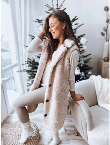 Dámska béžová vesta BALLA FashionStreet TY3200