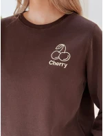 Dámská oversize mikina s výšivkou hnědá Dstreet model 21988045 - FashionStreet Dámská oversize mikina s výšivkou hnědá Dstreet model 21988045 - FashionStreet