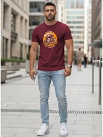 Pánske tričko s potlačou bordová FashionStreet NX5095R Pánske tričko s potlačou bordová FashionStreet NX5095R