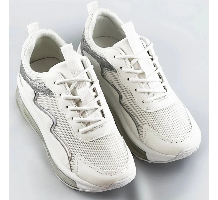 Bílé dámské sportovní boty s podrážkou model 17192511 - H&D