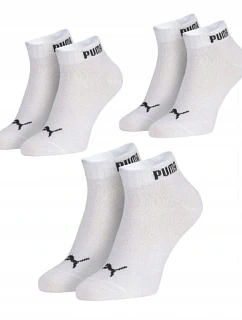 Unisex ponožky Puma, 3 ks v balení, nad členok, bavlnené, biele, pohodlné