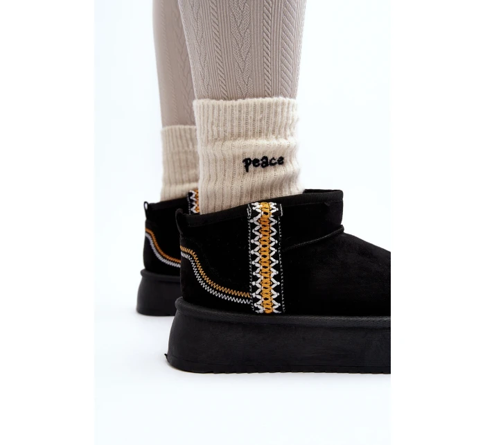 Sněhule Na Platformě S Vzorem Černé model 21645925 - Boto