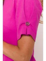 model 20970490 Džínové šaty se záhyby růžové - Moe