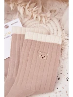 Dámske bavlnené ponožky s medvedíkom - béžové