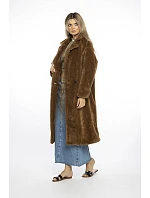 Hnědý dámský oversize kabát model 21247111 - Ann Gissy Hnědý dámský oversize kabát model 21247111 - Ann Gissy