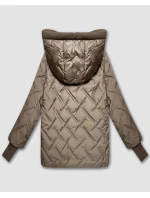 Béžová dámská bunda s vsadkami model 21322570 - S'WEST Béžová dámská bunda s vsadkami model 21322570 - S'WEST