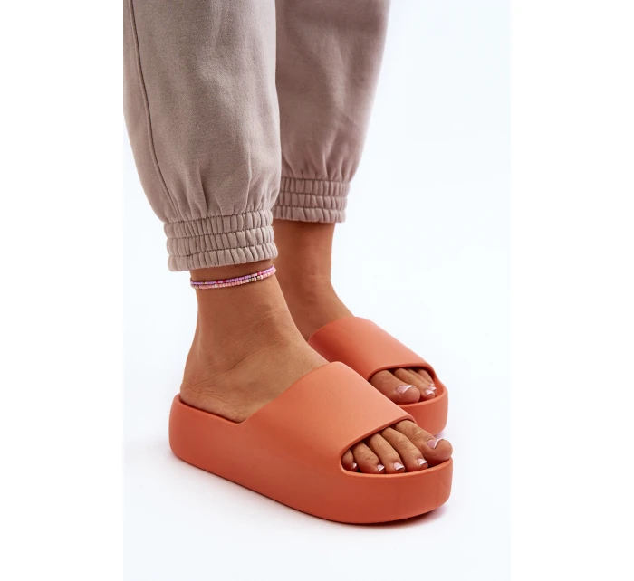 Damskie Klapki Na Grubej Podeszwie Pomarańczowe Oreithano Damskie Klapki Na Grubej Podeszwie Pomarańczowe Oreithano