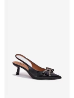 Lodičky Na Podpatku S Mašlí Černé model 21698725 - Boto