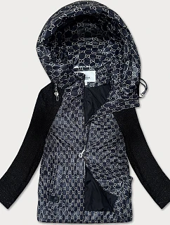 Nadrozmerná prechodná bunda zo zmiešaného materiálu Vaston black (F-23729-2#)