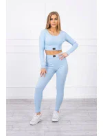 Komplet z blúzok top prążkowany niebieski Komplet z blúzok top prążkowany niebieski