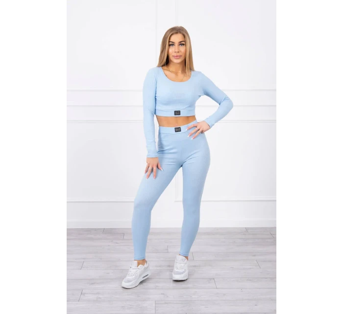 Komplet z blúzok top prążkowany niebieski Komplet z blúzok top prążkowany niebieski