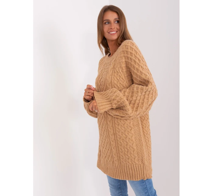 Sweter AT SW  camelowy model 18895555 - FPrice