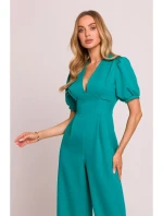 model 20970764 Kombinéza s puff rukávy tyrkysová - Moe