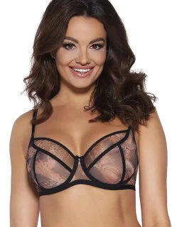 Dámska podprsenka Wild black 2030 Čierna s hnedým vzorom - Ava