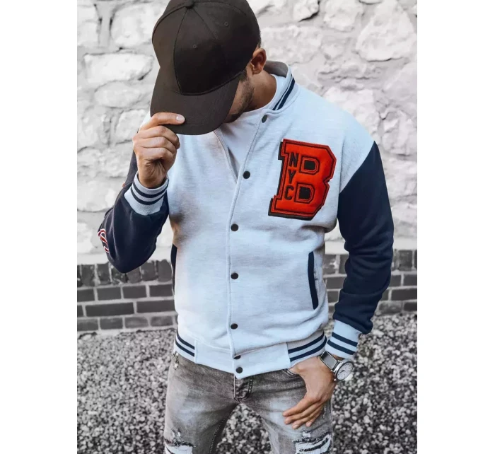 Pánska šedá mikina na zips FashionStreet BX5441