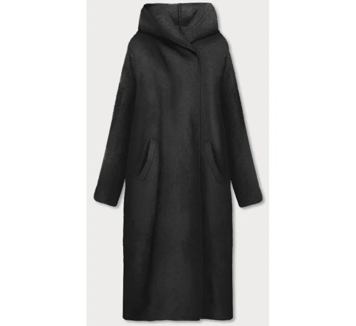 Dlouhý černý přehoz přes oblečení s kapucí model 17556144 - S'WEST