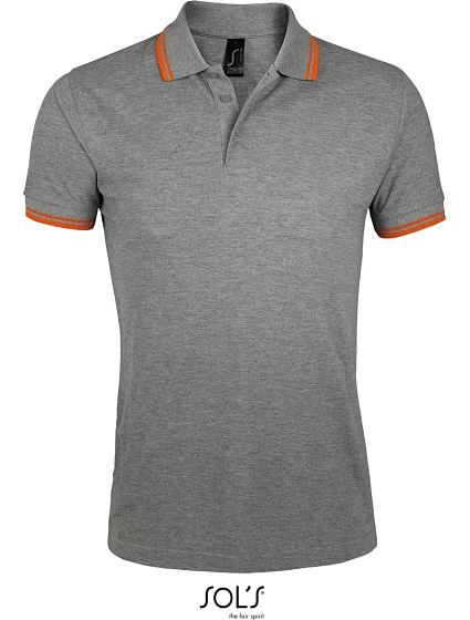 SOL'S Pasadena Men Pánske polo tričko z piké 25.0577 melírovaná šedá/oranžová SOL'S Pasadena Men Pánske polo tričko z piké 25.0577 melírovaná šedá/oranžová