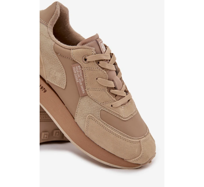 Kožené Sneakersy Pánské Big Star model 21706034 HiPoly System Béžové - Big Star Shoes