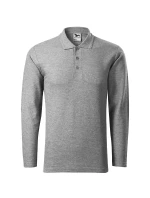 Pánska polokošeľa Pique Polo LS tmavo šedá