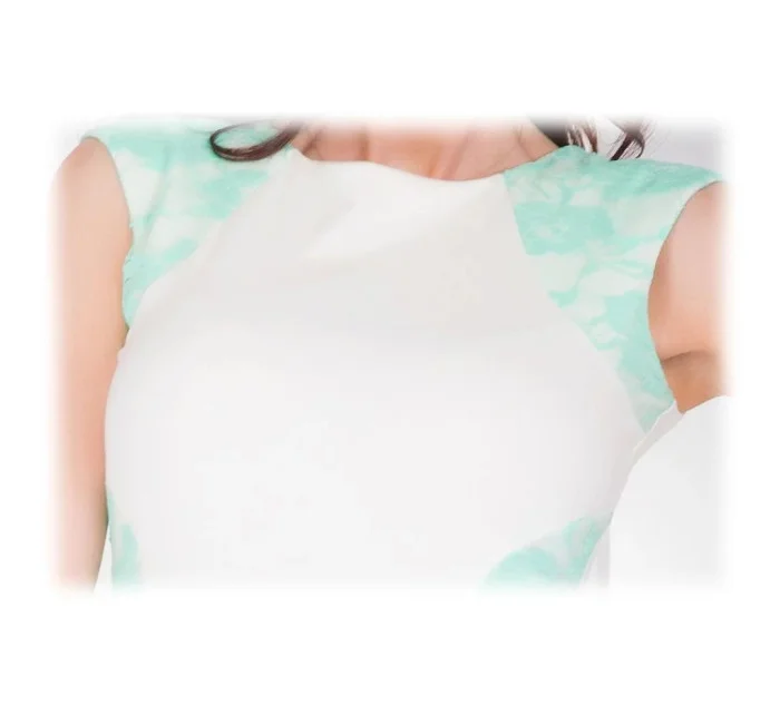 Dámske spoločenské šaty zdobené čipkou biele ecru - Biela - Numoco Dámske spoločenské šaty zdobené čipkou biele ecru - Biela - Numoco