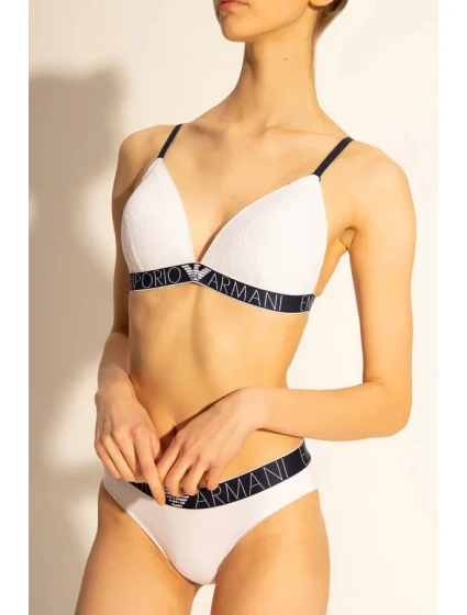 Čipkovaná vystužená podprsenka 164298 1P216 00010 biela - Emporio Armani